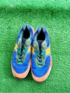 New Balance 992 Blue Orange Green Multicolor Retro Running Sneakers Men's US 9
